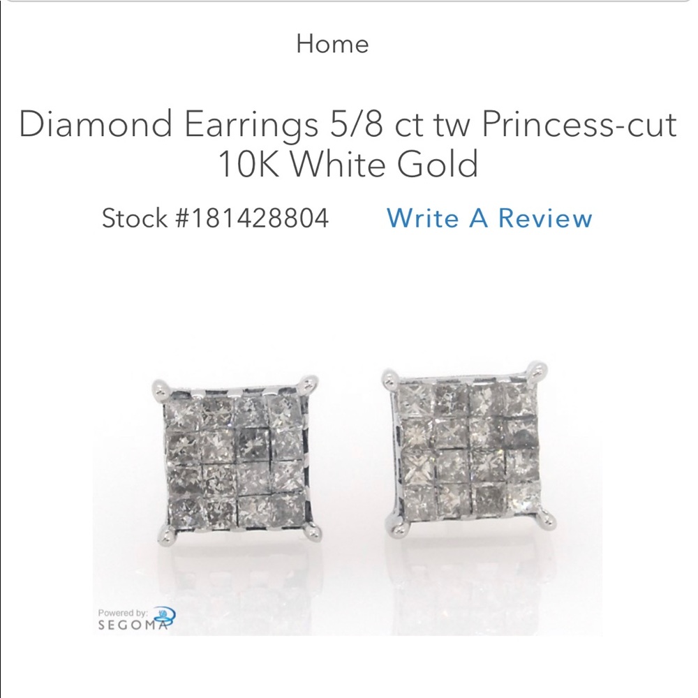 Men’s 5/8 ct tw 10K White Gold Diamond Earrings